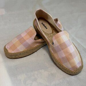 Soludos Smoking Espadrilles Coral Madras Size 9